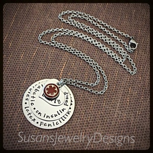 Custom medical alert necklace, medical ID, stainless steel medical alert, medical identification, name necklace, diabetic jewelry, allergy image 5