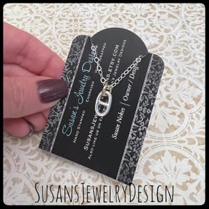 Anchor link necklace, designer marine link, sterling silver jewelry, gift for her, dainty oval pendant, boat mariner, yellow gold filled