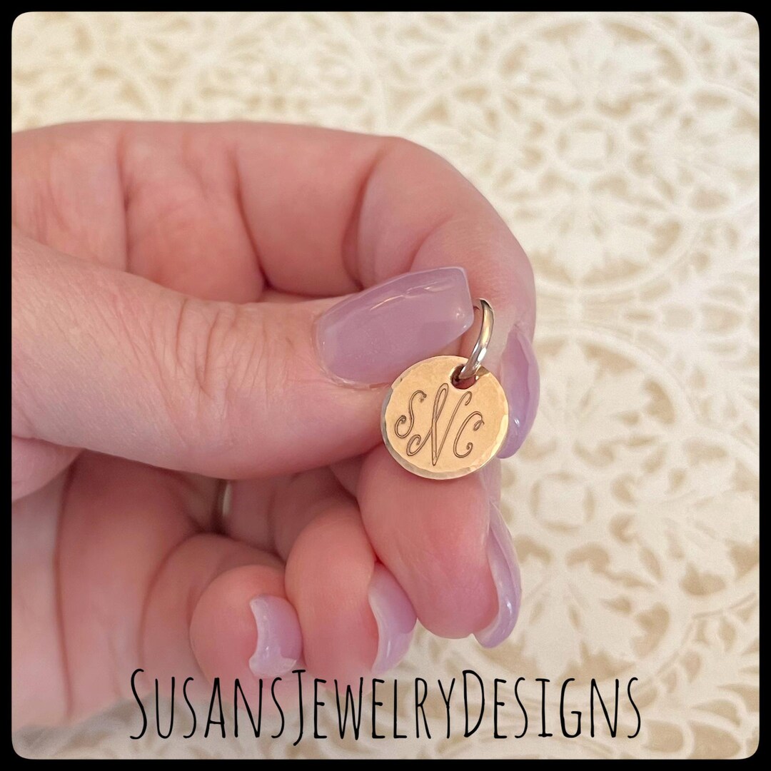 Custom Engraved Monogram Disc, 1/2 Inch Disc for European Bracelet ...