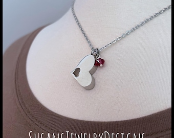 Custom heart urn necklace, stainless steel, memorial, cremation jewelry, personalized keepsake, ash holder, urn charm, mom dad urn, cremate