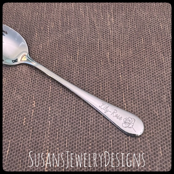 Baby Spoons Custom Engraved Baby's Name, Baby Shower Gift, Present,  Personalized Baby Safety Spoon, Munchkin White Hot, Pregnancy Reveal 