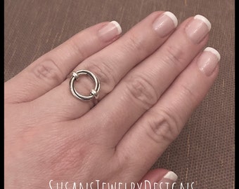 Open Circle ring, sterling silver jewelry, custom ring size, gift for her, circle jewelry, sterling silver ring, bridesmaid