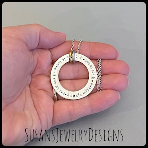 A circle is round necklace, troop necklace, bridging necklace, scout jewelry, troop leader, gift for scout, personalized, infinity washer