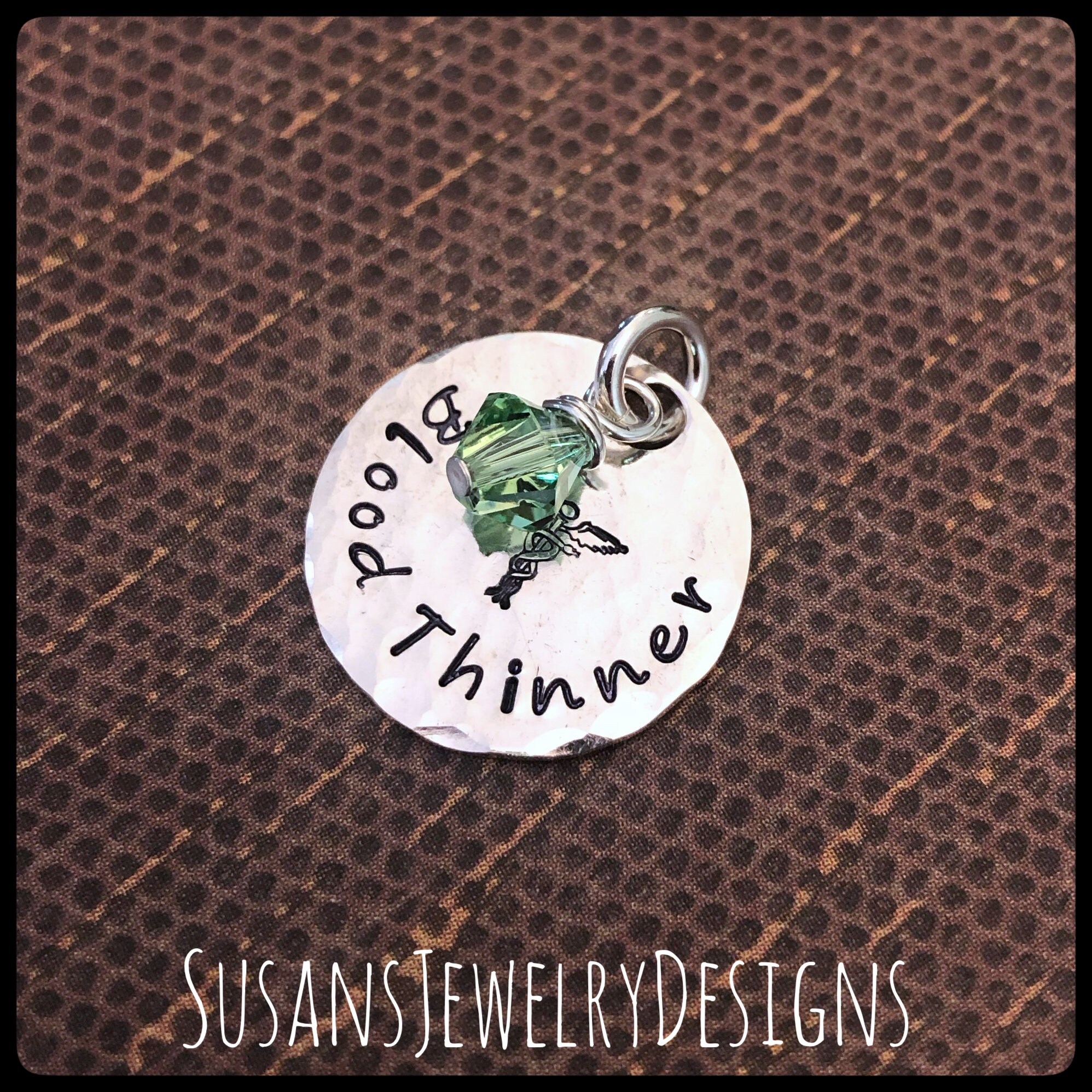 Custom Stamped Medical Alert Pendant, Sterling Silver 3/4 Inch Disc, ID ...
