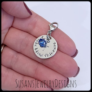 Custom medical alert clip on charm, medical ID clip, stainless steel medical alert, medical identification, personalized, diabetic jewelry