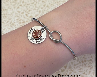 Custom medical alert cuff bracelet, medical ID bangle, stainless medical alert jewelry, medical identification, personalized, diabetic, med