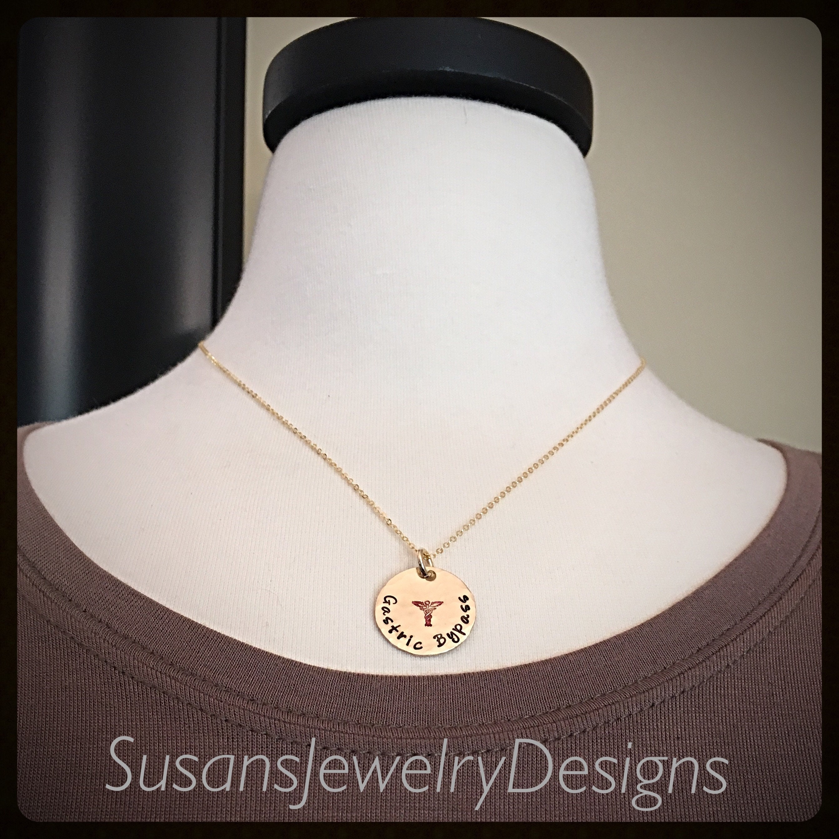 Custom medical alert necklace medical ID necklace gold Etsy