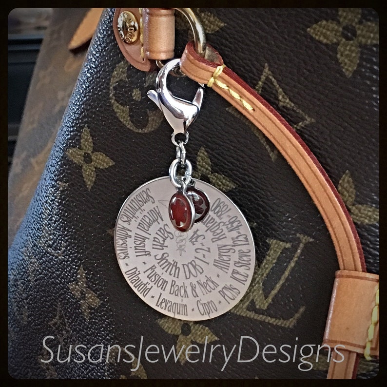 Custom Medical Id Clip on Charm Medical ID Stainless Steel Etsy