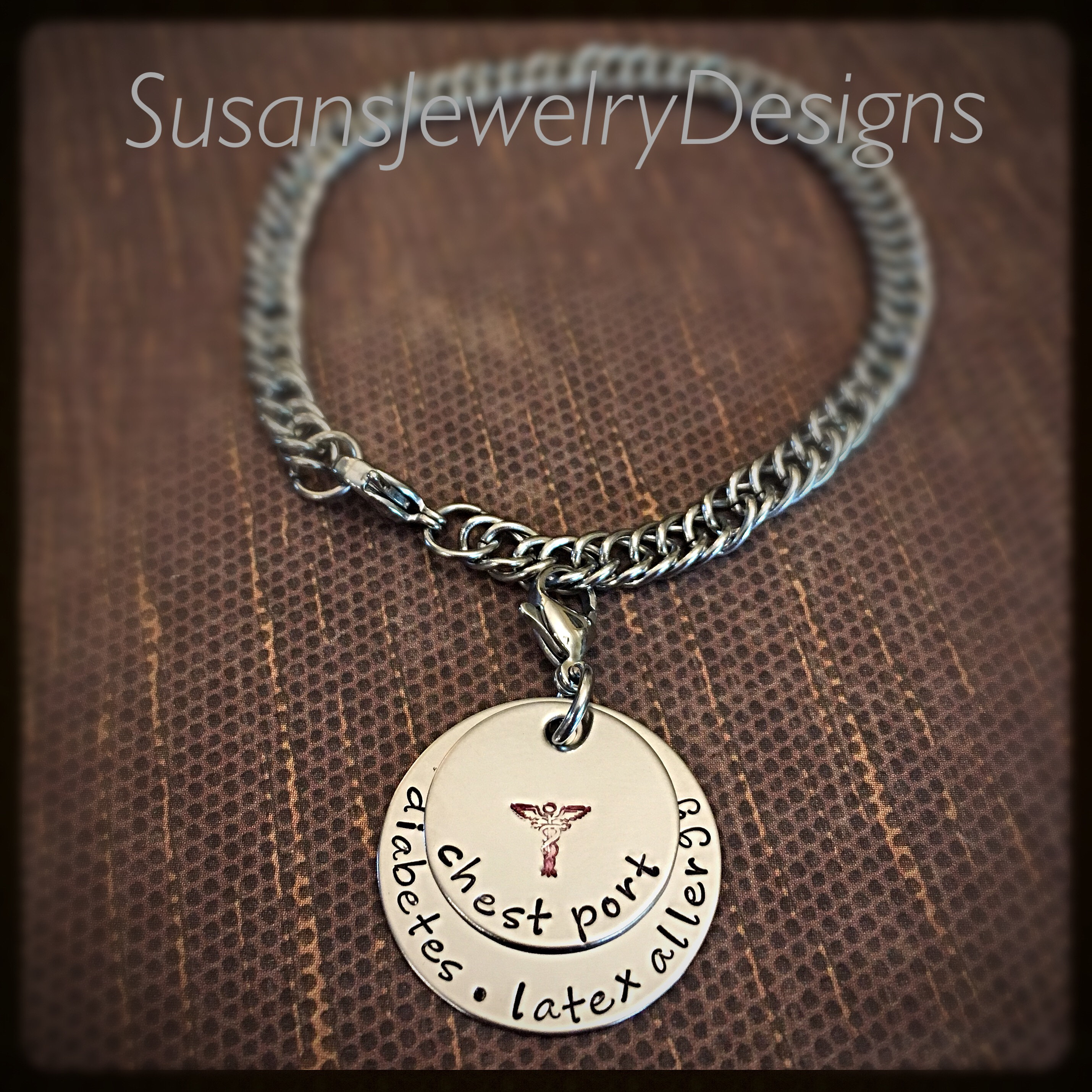 Custom medical alert clip on charm medical ID clip stainless Etsy