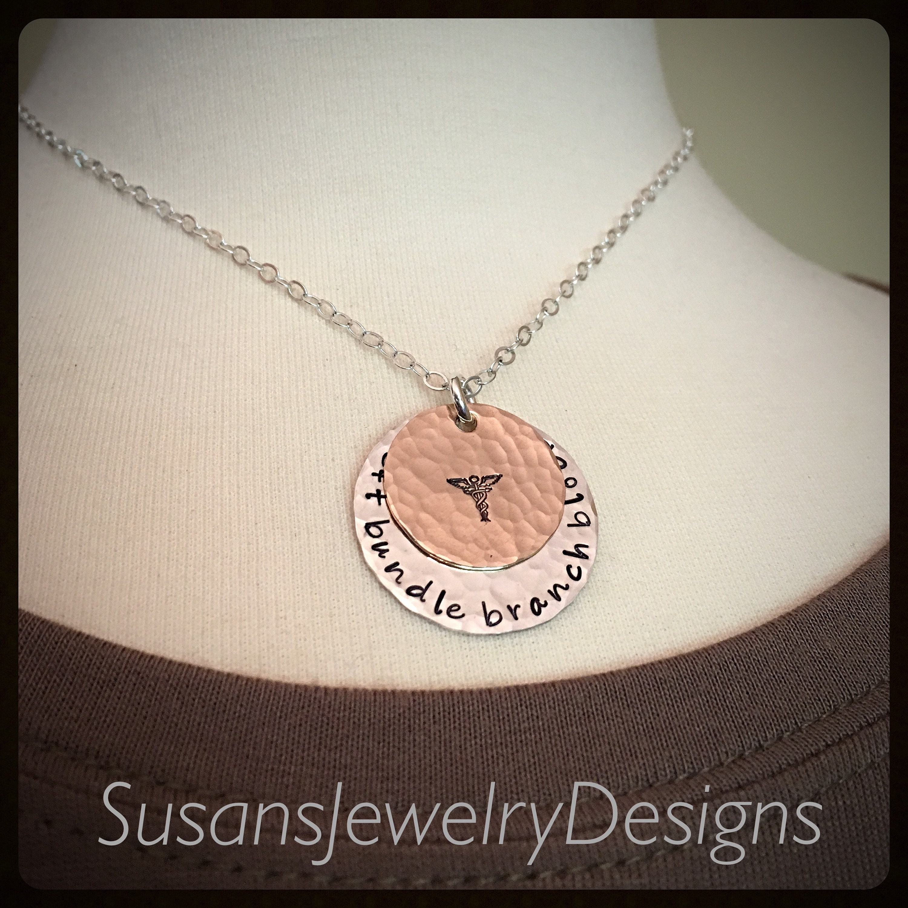 Custom medical alert necklace, medical ID, sterling silver medical