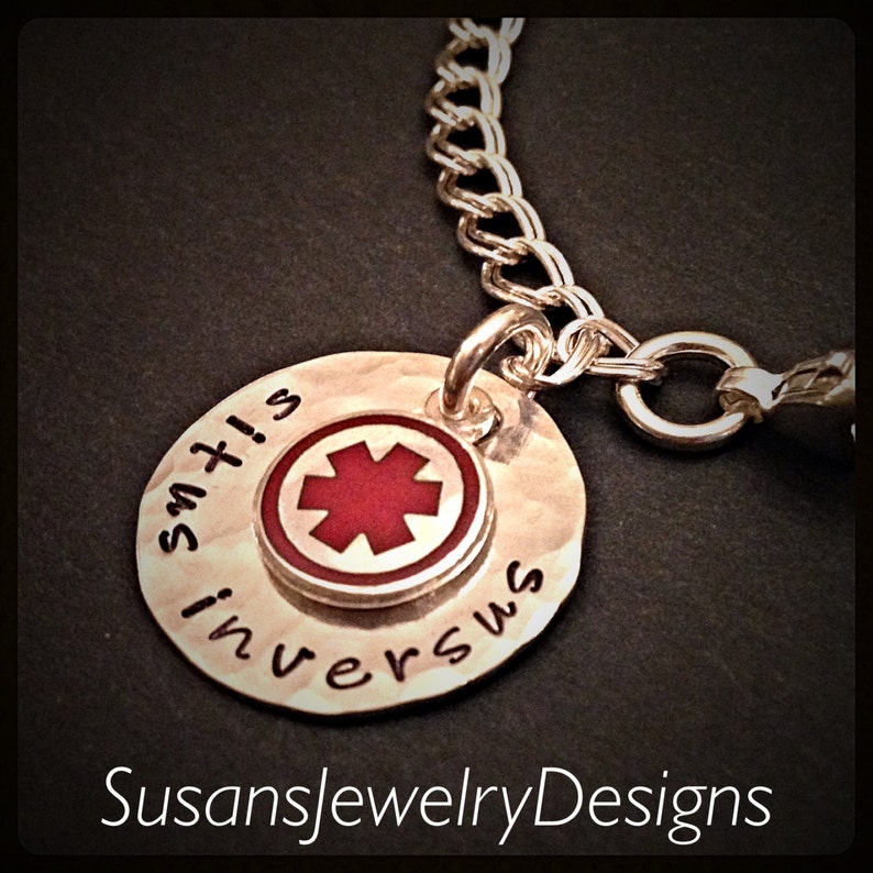 medical identification diabetic Custom medical alert charm bracelet sterling silver medical personalized wording medical ID bracelet