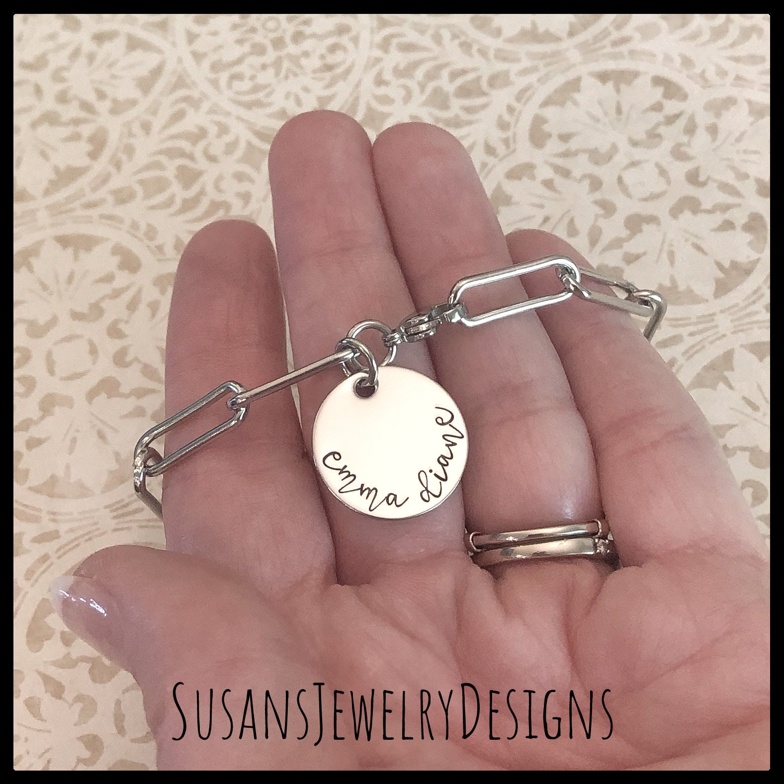 Custom Name Paperclip Bracelet Name Jewelry Paper Clip Etsy UK
