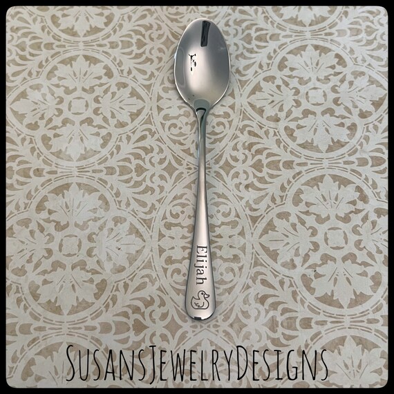 The LUNCH BOX Spoon. CUSTOM Hand Stamped Spoon. Personalized Name Spoon.  Lunchbox Spoon. Hand Stamped Vintage Spoons. Stamped Silverware 