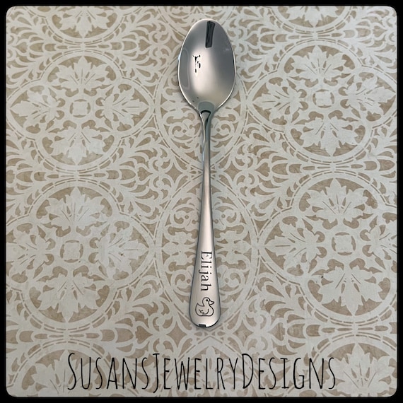 The LUNCH BOX Spoon. CUSTOM Hand Stamped Spoon. Personalized Name Spoon.  Lunchbox Spoon. Hand Stamped Vintage Spoons. Stamped Silverware 