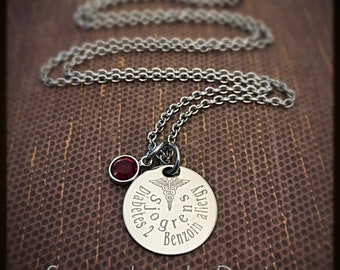 Custom medical alert necklace, medical ID, stainless steel medical alert, medical identification, sjogren, diabetic jewelry, allergy, ICE