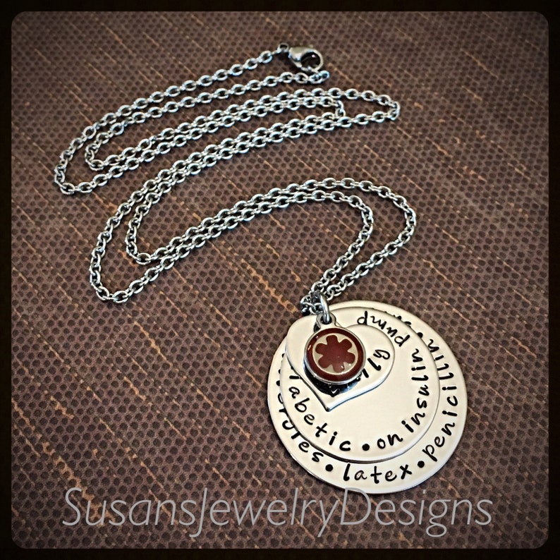 Custom Medical Alert Necklace Medical ID Stainless Steel Etsy