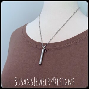 Custom cylinder urn necklace, brushed stainless urn, memorial necklace, cremation jewelry, ash holder, sympathy, baby loss, cremate pendant