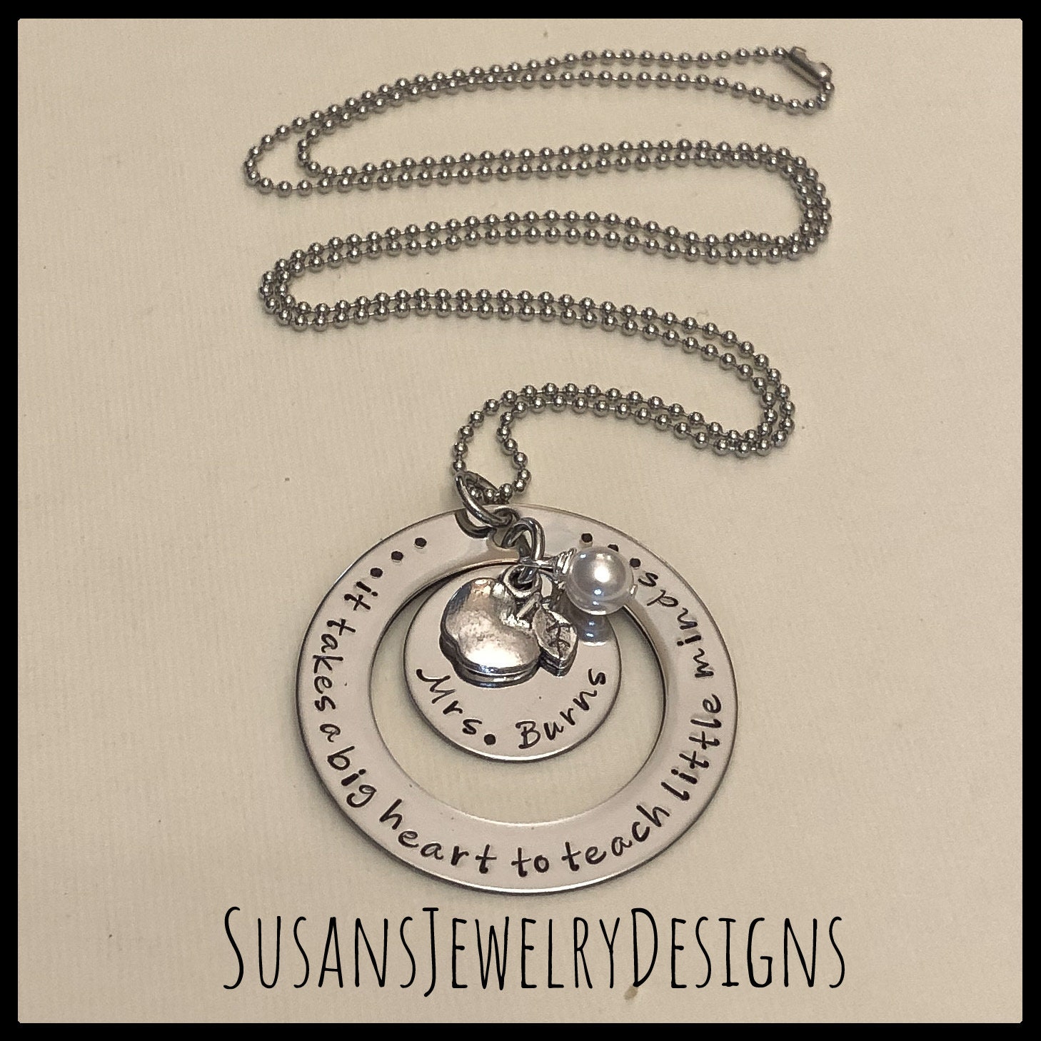 Teacher Necklace Personalized Jewelry Gift for Teacher Etsy