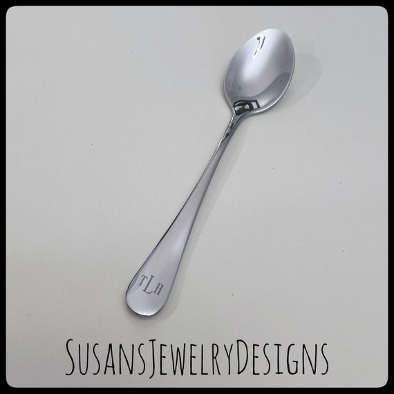 Engraved Baby Spoon Baby Shower Gift Roman Monogram New Baby