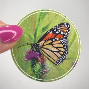 Sticker papillon monarque chardon du Texas - décoration nature fantaisiste