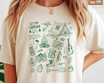 Koszulka retro kempingowa Vintage Outdoor Nature Hiking Oversize Graphic Tee