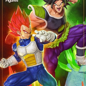 ベジータ vs ブロリー 手描きフィギュア – ドラゴンボールZ コレクション – アニメファンギフト – DBZ ハンドメイドフィギュア – 限定版