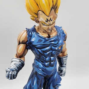 Figurine Repaint Vegeta Super Saiyan Maijin – Custom Acrylic Painting – 20cm – Fan Art Dragon Ball Z