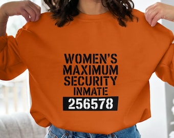 Womans Inmate Halloween T-Shirt Design: Funny Costume PNG (Digital Download)