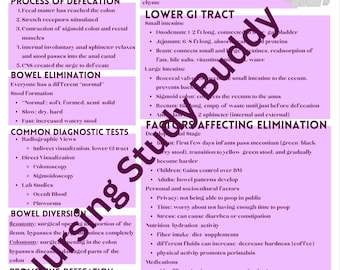 Bowel Elimination Study Guide