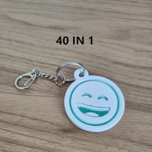 Emoji Keychain 40 in 1 STL and DXF Bundle 3D Printer & Laser Cut Files