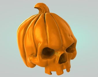 Pumpkin Skull decoration for halloween - STL file for 3d printer, diy toys