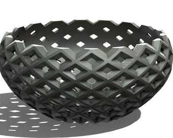 Mesh Style Bowl STL File: Modern 3D Print Decor (Digital Download)
