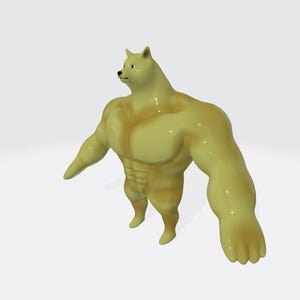 Doge meme STL and OBJ file for 3d printer and animation