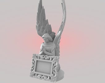 Angel with picture frame - Stl file for resin 3d printer, digital download