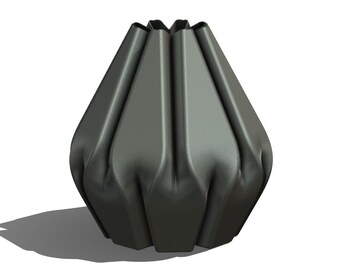 Folded Twist Shape Vase STL: 3D Print File, Modern Home Decor (Digital Download)