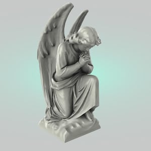 Archivo STL de escultura de ángel rezando - Modelo de resina para impresora 3D (descarga instantánea)
