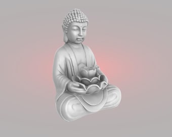 Mediterende Boeddha-sculptuur: 3D STL-bestand (digitale download)