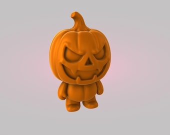 Pumpkin miniature toy STL File: 3D printable figurine (digital download)