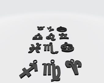 星座キーホルダー＆イヤリング - 3Dプリンター用STLおよび3mfファイル
