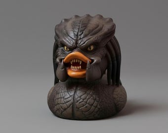 Predator rubber duck toy STL file for 3d printer and animation