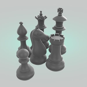 Chess game set - Stl and 3mf files designed for 3d Printer & cnc (digital download)