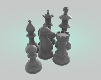 Chess game set - Stl and 3mf files designed for 3d Printer & cnc (digital download)
