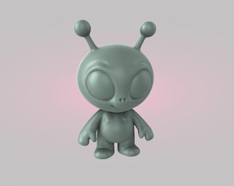 Alien Figurine STL file for 3d printer, miniature figurine