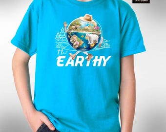 Tolle Geschenkidee, Erde T-Shirt, umweltfreundliches T-Shirt, glückliche Erde T-Shirt, einzigartiges T-Shirt, benutzerdefinierte T-Shirt, Erde Kinder T-Shirt, für Kinder Geschenk