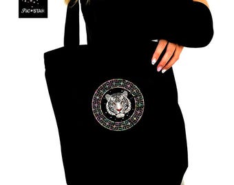 tote bag, unique tiger tote, tiger design tote, gift idea, canvas tote Bags, unique design tote, tote bag, gift for her, tiger canvas tote
