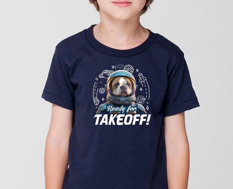 The bulldog, Dog Astronaut design t-shirt