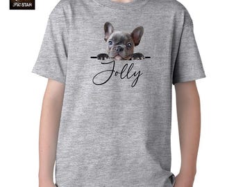 Custom Haustier in einer Jeanstasche T-Shirts. benutzerdefinierte Hund Kinder T-Shirts, lustige Tier T-Shirts, benutzerdefinierte Haustier T-Shirts, benutzerdefinierte Hundeliebhaber T-Shirt