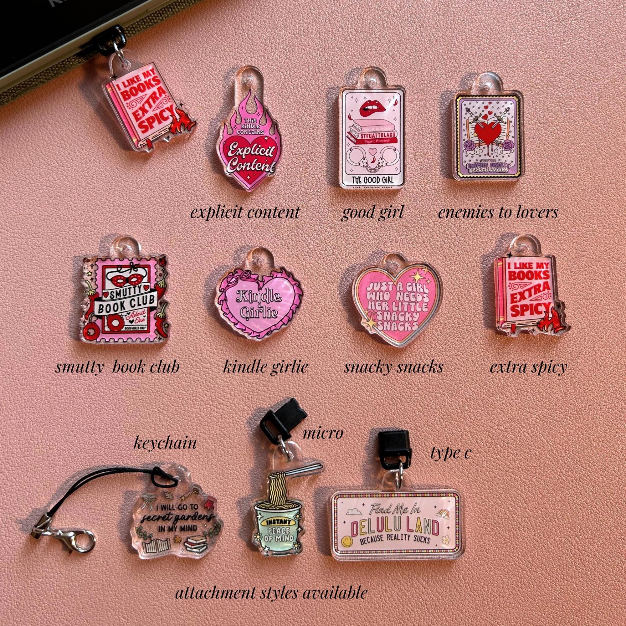 Kindle Charm | Kindle Charm | Kindle |  Phone Charm | Bookish Merch | Bookish Gifts | Dust Plug | Kindle Accessories | Book Lover Gift