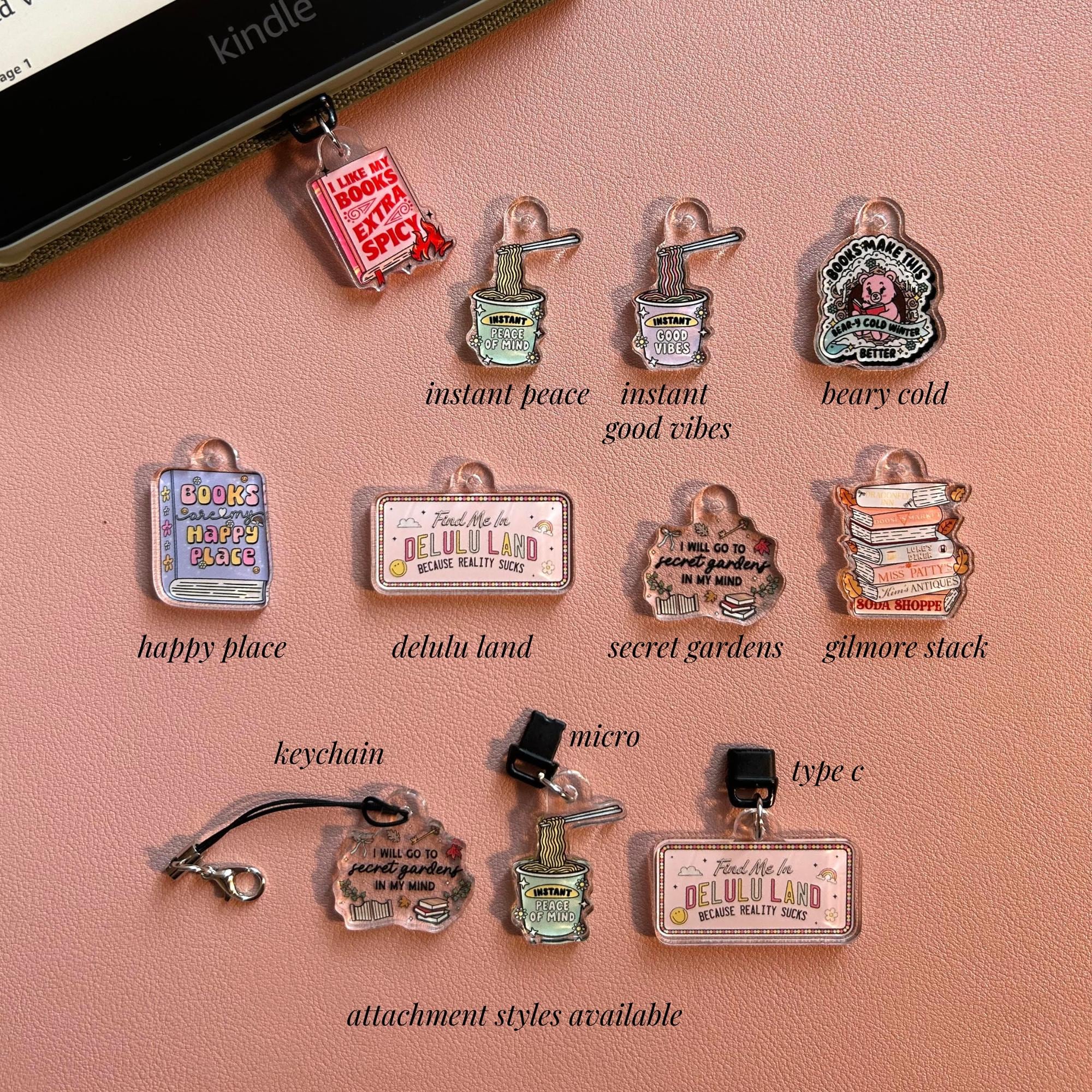 Kindle Charm | Kindle Charm | Kindle |  Phone Charm | Bookish Merch | Bookish Gifts | Dust Plug | Kindle Accessories | Book Lover Gift