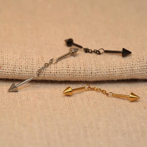 14G Double End Tapered Chain Industrial Piercing Jewelry Surgical Steel Industrial Barbell Industrial Rod Cartilage Piercing Jewelry 38mm